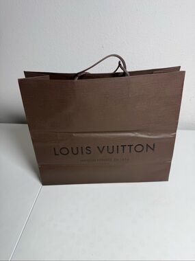 Rare Louis Vuitton Brown Shopping Bag Vintage Luxury Boutique Gift Bag 15″ × 13″